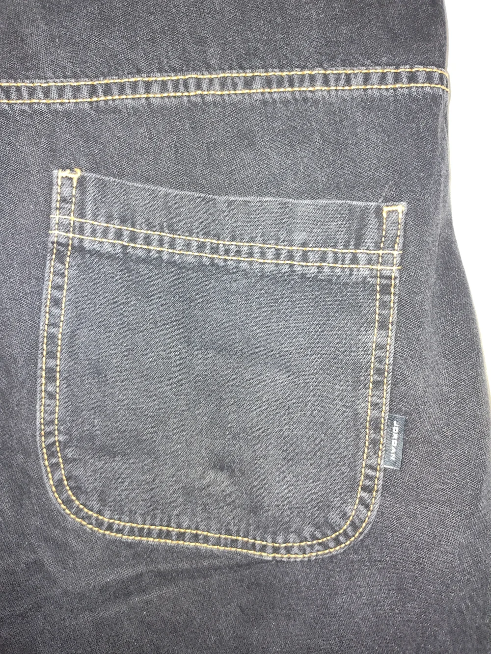 Jordan Black Denim Carpenter Shorts with Contrast Stitching